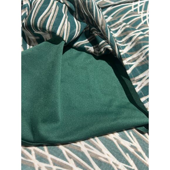 NIC+ZOE Asymmetrical Layered Dress Large Petite Green White Preppy Boho Chic - Picture 4 of 10